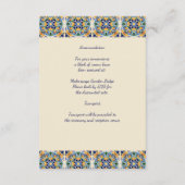 Talavera azulejo blauw tegel Mexicaanse bruiloft d Informatiekaartje (Achterkant)