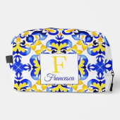 Talavera azulejo blauw tegels bruidsmeisje geschen toilettasje (Voorkant)