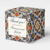 Talavera Azulejo blauw tegels bruiloft Bedankdoosjes (Voorkant Zijde)