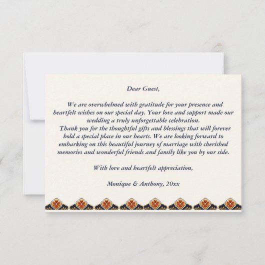  Talavera Azulejo blauw tegels bruiloft Bedankkaart (Achterkant)