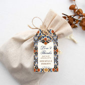  Talavera Azulejo blauw tegels bruiloft gunsten Cadeaulabel