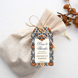  Talavera Azulejo blauw tegels bruiloft gunsten Cadeaulabel