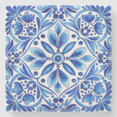  Talavera Azulejo blauw tegels bruiloft gunsten Stenen Onderzetter (Voorkant)