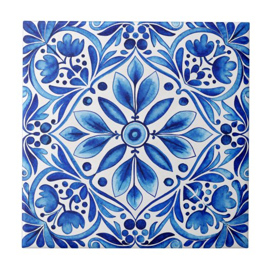  Talavera Azulejo blauw tegels bruiloft gunsten Tegeltje (Voorkant)