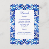  Talavera Azulejo blauw tegels bruiloft Informatiekaartje (Voorkant)