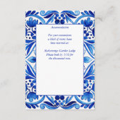  Talavera Azulejo blauw tegels bruiloft Informatiekaartje (Achterkant)
