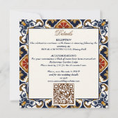  Talavera Azulejo blauw tegels bruiloft Kaart (Achterkant)