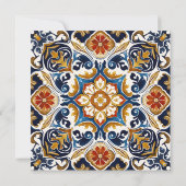  Talavera Azulejo blauw tegels bruiloft Kaart (Achterkant)