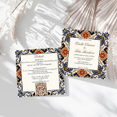 Talavera Azulejo blauw tegels bruiloft Kaart