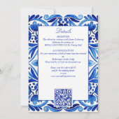  Talavera Azulejo blauw tegels bruiloft Kaart (Achterkant)