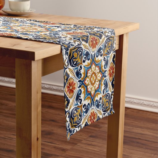 Talavera Azulejo blauw tegels bruiloft Korte Tafelloper (Voorbeeld)