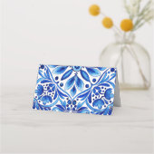  Talavera Azulejo blauw tegels bruiloft Plaatskaartje (Achterkant)