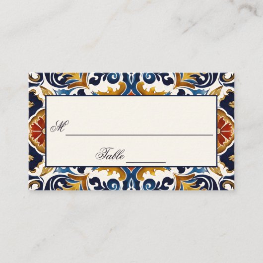 Talavera Azulejo blauw tegels bruiloft Plaatskaartje (Voorkant)