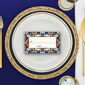  Talavera Azulejo blauw tegels bruiloft Plaatskaartje