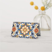  Talavera Azulejo blauw tegels bruiloft Plaatskaartje (Achterkant)