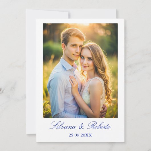 Talavera Azulejo blauw tegels bruiloft Save The Date (Achterkant)