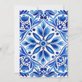  Talavera Azulejo blauw tegels bruiloft Save The Date (Achterkant)
