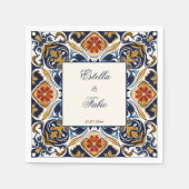  Talavera Azulejo blauw tegels bruiloft Servet (Voorkant)