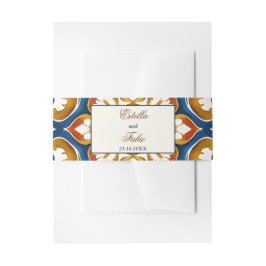  Talavera Azulejo blauw tegels bruiloft Uitnodigingen Wikkel