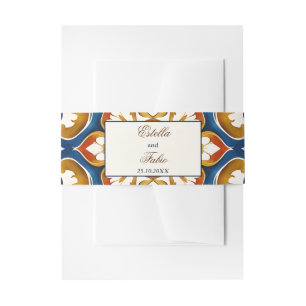  Talavera Azulejo blauw tegels bruiloft Uitnodigingen Wikkel