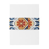 Talavera Azulejo blauw tegels bruiloft Uitnodigingen Wikkel (Achterkant Voorbeeld)