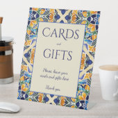 Talavera azulejo blauw  tegels geschenktafel reclamebord met voetstuk (Insitu)