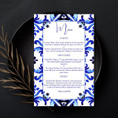 Talavera azulejo blauw tegels Mexicaans menu