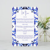 Talavera azulejo blauw tegels Mexicaans menu (Staand voorkant)