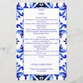 Talavera azulejo blauw tegels Mexicaans menu (Achterkant)