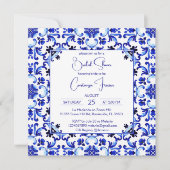 Talavera azulejo blauw tegels Mexicaans vrijgezell Kaart (Voorkant)