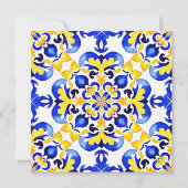 Talavera azulejo blauw tegels Mexicaans vrijgezell Kaart (Achterkant)