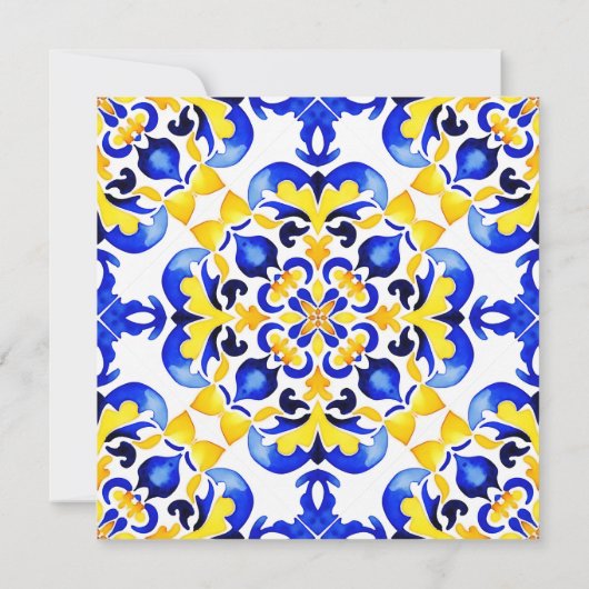 Talavera azulejo blauw tegels Mexicaans vrijgezell Kaart (Achterkant)