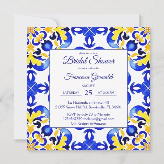 Talavera azulejo blauw tegels Mexicaans vrijgezell Kaart (Voorkant)