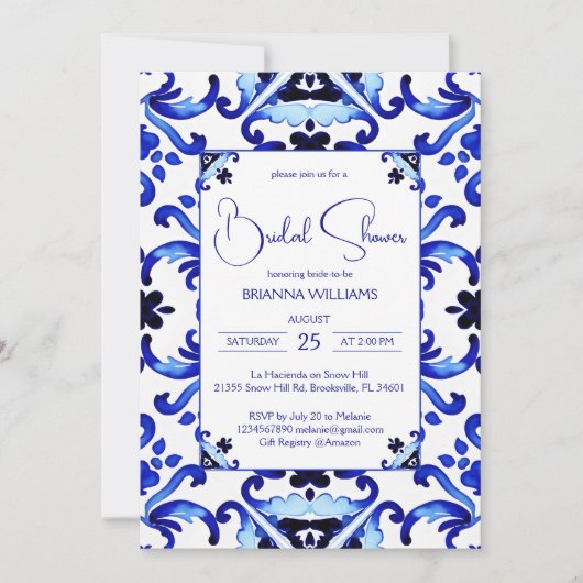 Talavera azulejo blauw tegels Mexicaans vrijgezell Kaart (Voorkant)