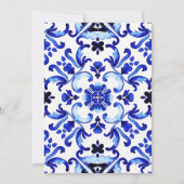 Talavera azulejo blauw tegels Mexicaans vrijgezell Kaart (Achterkant)