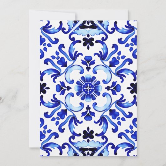Talavera azulejo blauw tegels Mexicaans vrijgezell Kaart (Achterkant)