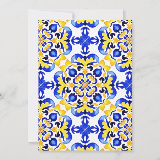 Talavera azulejo blauw tegels Mexicaans vrijgezell Kaart (Achterkant)