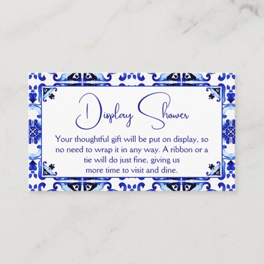 Talavera azulejo blauw tegels Mexicaanse display s Informatiekaartje (Voorkant)