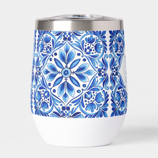  Talavera Azulejo blauw tegels monogram (Voorkant)