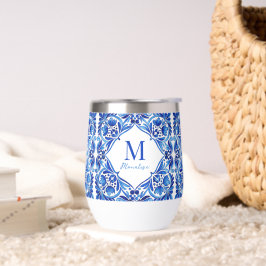  Talavera Azulejo blauw tegels monogram