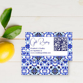 Talavera azulejo blauw tegels qr cadeau register informatiekaartje