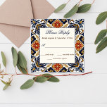 Talavera Azulejo blauw tegels RSVP kaarten Notitiekaartje<br><div class="desc">Talavera Azulejo blauw tegels RSVP kaarten</div>