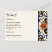  Talavera Azulejo blauw tegels trouwdetail Informatiekaartje (Voorkant)