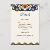 Talavera Azulejo blauw tegels trouwdetail Informatiekaartje (Voorkant)