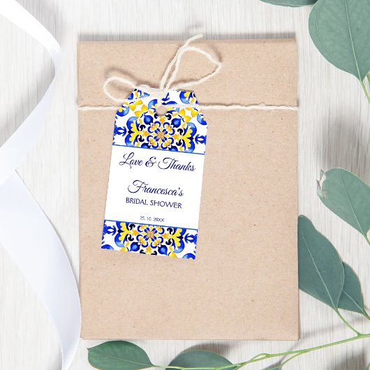 Talavera azulejo blauw tegels vrijgezellenfeest gu cadeaulabel