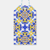 Talavera azulejo blauw tegels vrijgezellenfeest gu cadeaulabel (Achterkant)