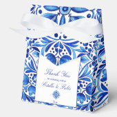  Talavera Azulejo blauw volkskunst bruiloft Bedankdoosjes (Voorkant)