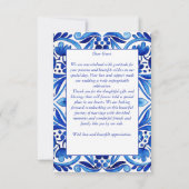 Talavera Azulejo blauw volkskunst bruiloft Bedankkaart (Achterkant)
