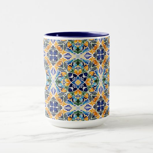 Talavera azulejo blauwe bruidsmeisjes geschenken m mok (Midden)