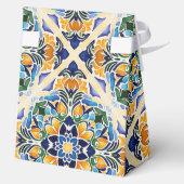 Talavera azulejo blauwe tegel  bruiloft bedankdoosjes (Achterkant)